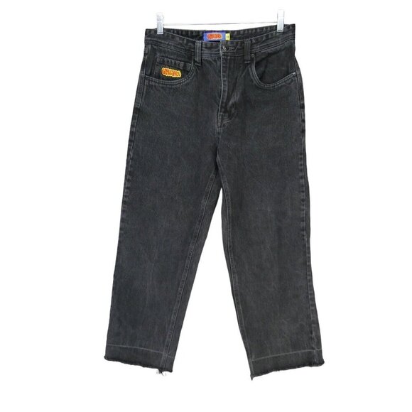 Empyre Relax Jeans Women 30x26.5 Denim Retro Y2K Baggy Loose Fit Raw hem‎ Crop - Picture 1 of 12